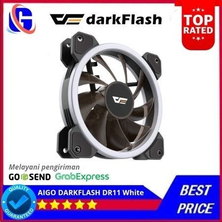 Jual AIGO DARKFLASH DR11 White LED Fan Case Ring Putih 12CM Kipas