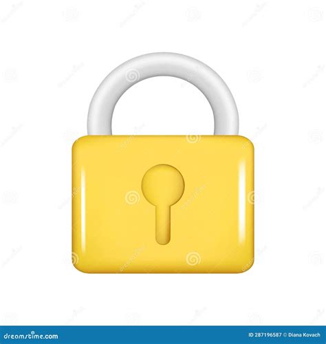 Realistic 3d Golden Glossy Closed Lock Icon Data Protection 3d Locked Padlock Element