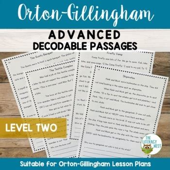 Orton Gillingham Activities Advanced Decodable Text Reading Passages