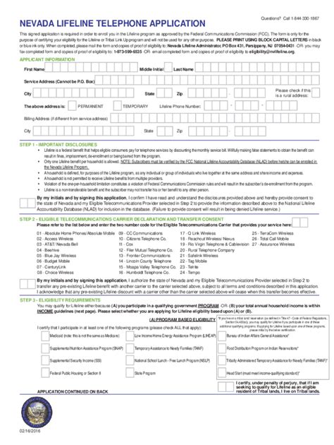 Fillable Online Fillable Online Lifeline Application Form Universal