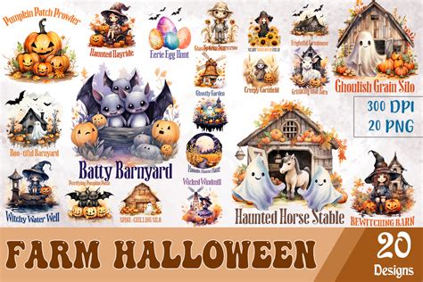 Farm Halloween Sublimation Bundle Graphic By Basilio Vintage Creative