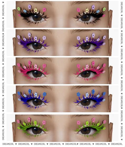 An Image Of Different Eyes With Flowers On The Lids And Eyelashes All