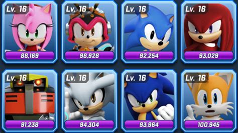 Sonic Forces Speed Battle All Common Characters Max Level Android