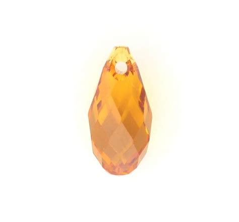 X Mm Swarovski Briolette Pendant Topaz Crystal Findings