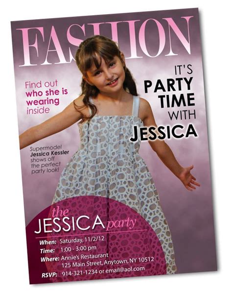 Fashion Magazine Cover Personalized Birthday Invitation - Fashion