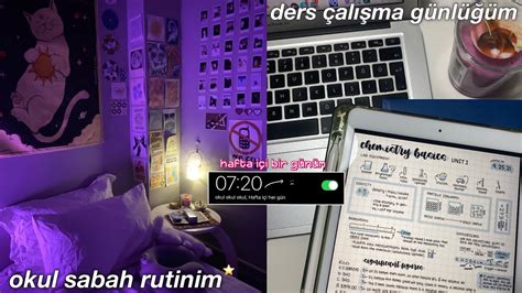 Ders çalışma günlüğüm okul sabah rutinim YouTube