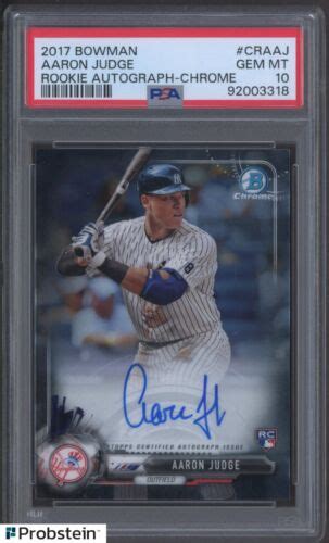 2017 Bowman Chrome Aaron Judge RC Rookie AUTO Yankees PSA 10 GEM MINT