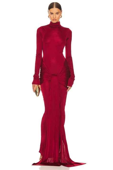 Helsa Slinky Jersey Sarong Maxi Dress In Samba Red REVOLVE