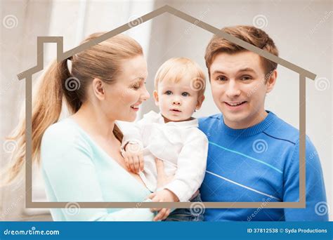 Family with Child and Dream House Stock Photo - Image of adult, cute: 37812538