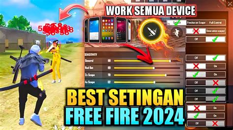 PENGATURAN FF AUTO HEADSHOTSETING SENSI CONTROL DAN CUSTOM HUD 2024