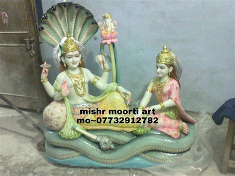 Multicolor Painted Marble Laxmi Narayan Statue For Worship At Rs 5000