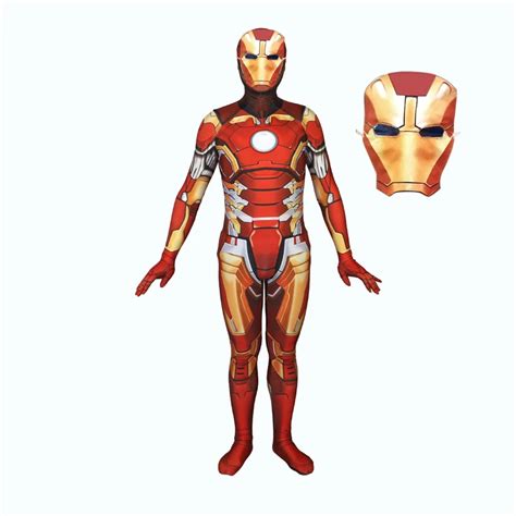 Halloween Costume Hero Zentai Iron Man Costume Iron Man Mask Cosplay 3d