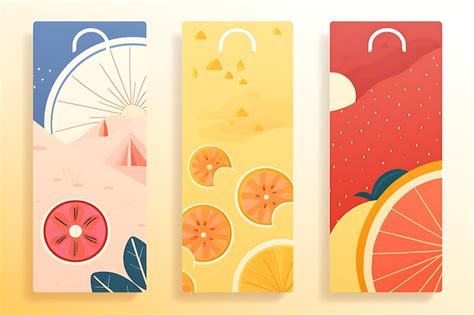 Premium Vector Four Different Bookmarks Featuring Slice