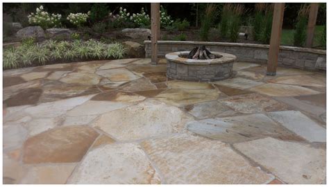 Flagstone Patio With Fire Pit - Signature Landscapes And Design