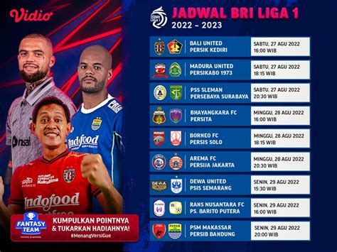 Jadwal Lengkap Bri Liga Pekan Ke Vidio