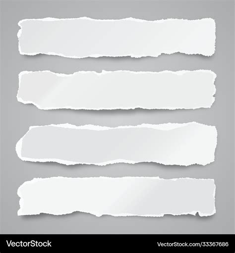 Ripped Paper Strips Realistic Crumpled Royalty Free Vector