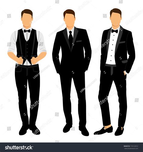 Wedding Mens Suit Tuxedo Collection Groom Stock Vector Royalty Free