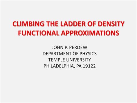 Pdf Climbing The Ladder Of Density Functional Theoryhelper Ipam Ucla