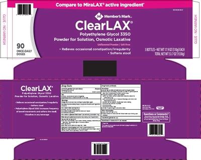 Label Members Mark Clearlax Powder For Solution Oral Indications