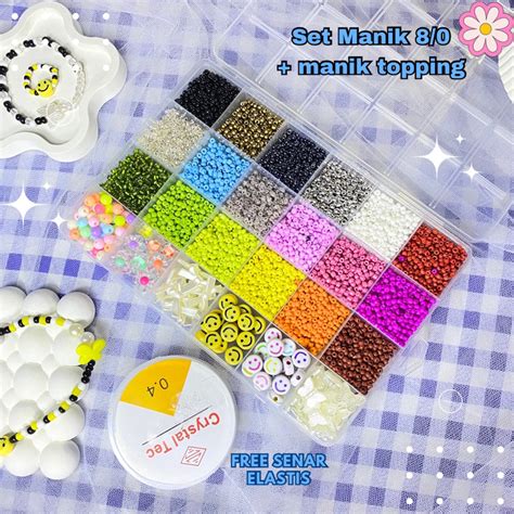 Jual Paket Manik Manik Diy Bahan Aneka Kerajinan Set Manik Manik Diy