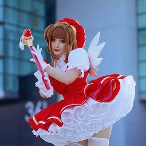 Card Captor Sakura Kinomoto Cosplay Costume Made To Measure With Huge