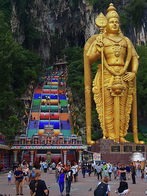 Lord Murugan Statue And Stairs To The Batu Caves Temple 3 Fleece