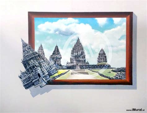 Lukisan Dinding 3D Candi Prambanan di Batam Museum 3D Trick Art