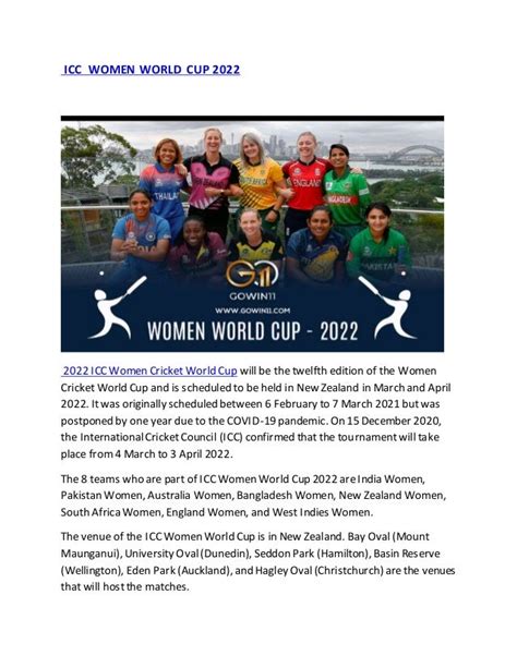 ICC Women's World Cup-2022