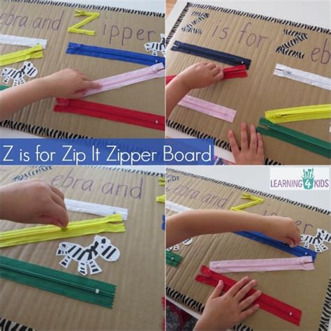 Z Is For Zip It Zipper Board Learning 4 Kids