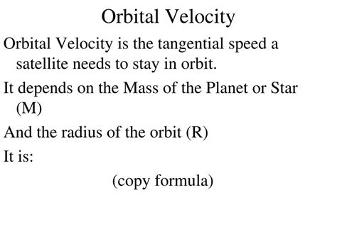 PPT - Orbital Velocity PowerPoint Presentation, free download - ID:3308182