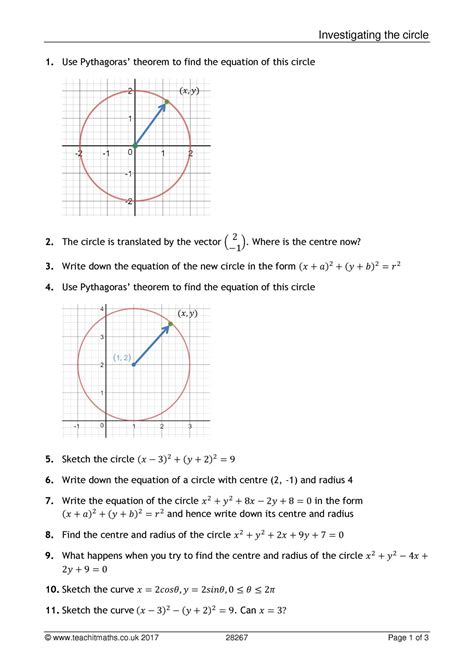 Equation Of A Circle¦ks4 5 Maths¦teachit