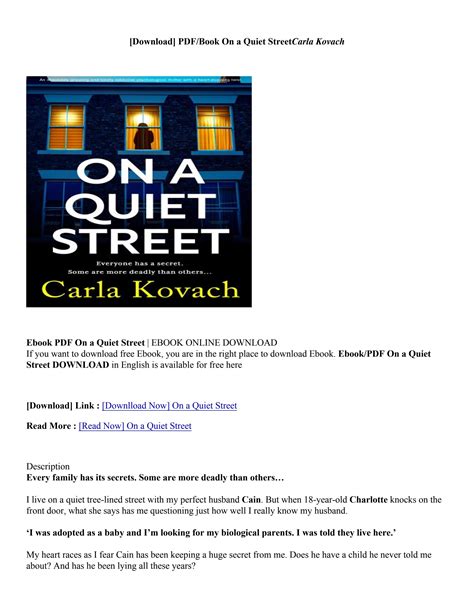 Pdf Epub On A Quiet Street By Carla Kovach By Fancysamira Issuu