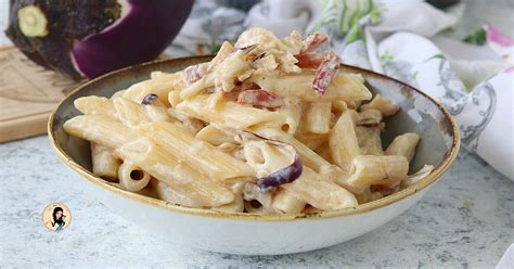 Pasta Cremosa Con Melanzane E Pancetta Primo Piatto