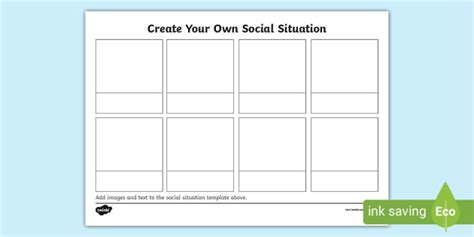 Comic Strip Social Situations Template (teacher made)