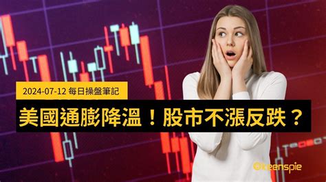 美國通膨降溫股市不漲反跌2024 07 12 每日操盤筆記每日操盤筆記金牌贏家網誌 群益期貨金牌團隊 黃傳盛｜期貨商唯一上市公司