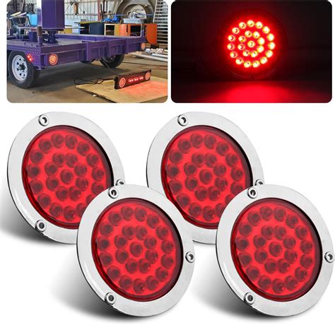 Amazon Partswcgg 4Pcs 4 Inch Round Led Trailer Tail Lights Red