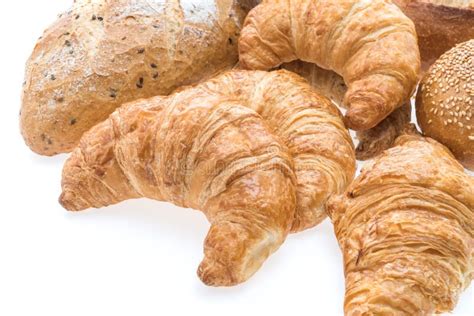 Pan Y Panadería Franceses Del Cruasán De La Mantequilla Foto De Archivo