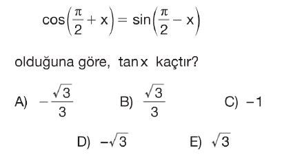 Trigonometri Çıkmış Sorular ve Çözümleri Matematik Öğretmenleri