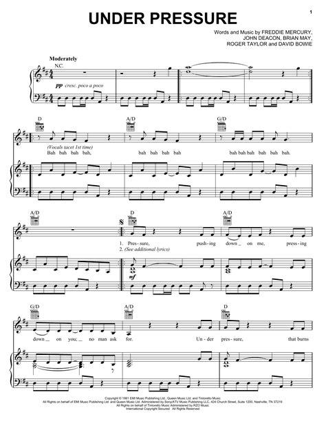 Under Pressure | Sheet Music Direct