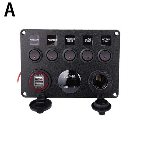 Gang V V Inline Fuse Box Led Switch Panel Dual Truck Car Boat Usb