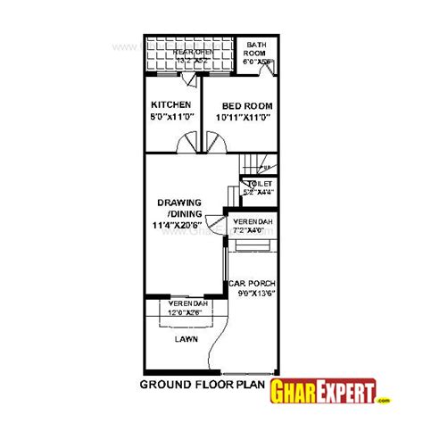 House Plan For Feet By Feet Plot Plot Size Square Yards