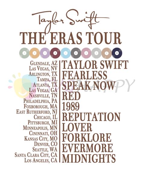 Taylor Swift The Eras Tour 300 Dpi Png Digital File Svg Happy