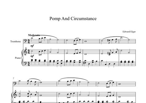 Pomp And Circumstance Edward Elgar Trombone Piano Sheet Music Edward Elgar Trombone