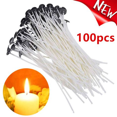 100Pcs Set Smokeless Candle Wicks Soy Wax Pure Cotton Core 15 20 30cm