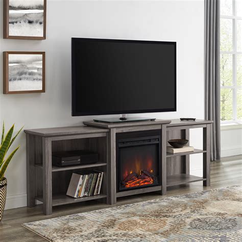 Buy Manor Park Tiered Fireplace Tv Stand For Tvs Up To 80 Slate Grey Online At Lowest Price In