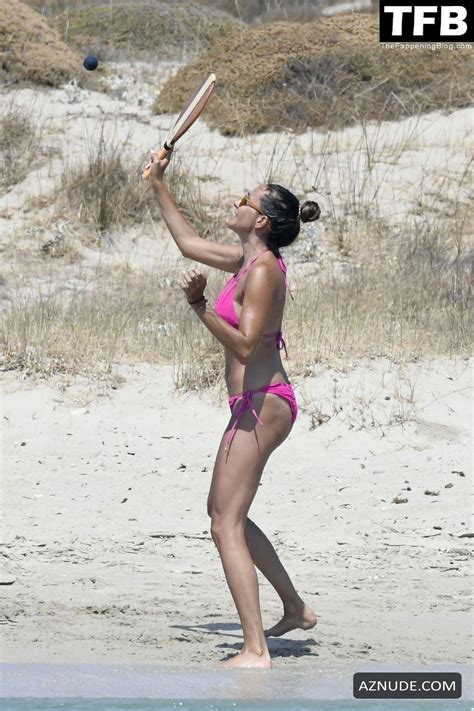 Andrea Schlager Sexy Seen Flaunting Her Hot Figure Wearing A Pink Bikini At The Beach In Greece