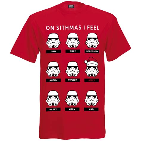 Star Wars Mens Stormtrooper Emotions Christmas T Shirt Red Iwoot