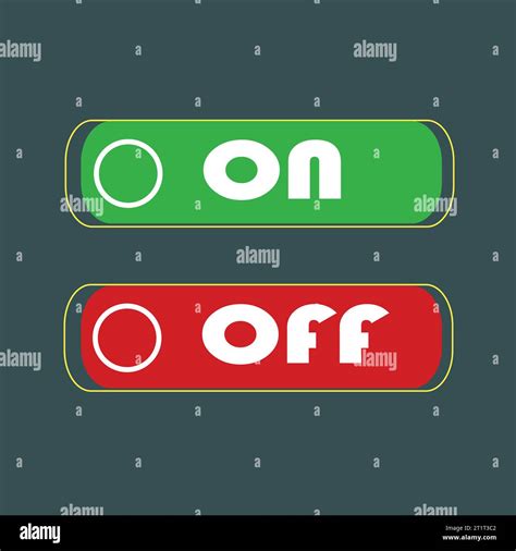 On And Off Toggle Switch Buttons With Lettering Modern Icon Stock