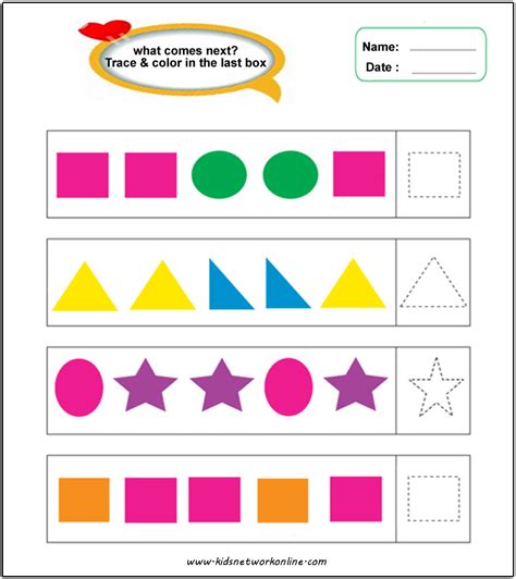 Patterns Worksheets For Kids