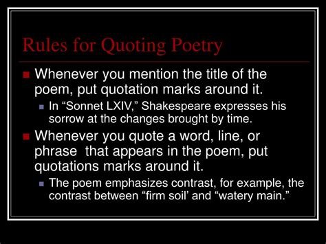 Ppt Quoting Poetry To Quote Or Not To Quote That Is The Question